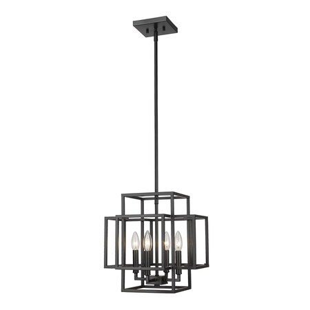 Z-Lite Titania 4 Light Pendant, Matte Black 454-14MB